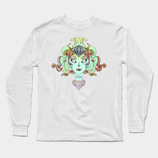 Medusa And Snakes Art Long Sleeve T-Shirt